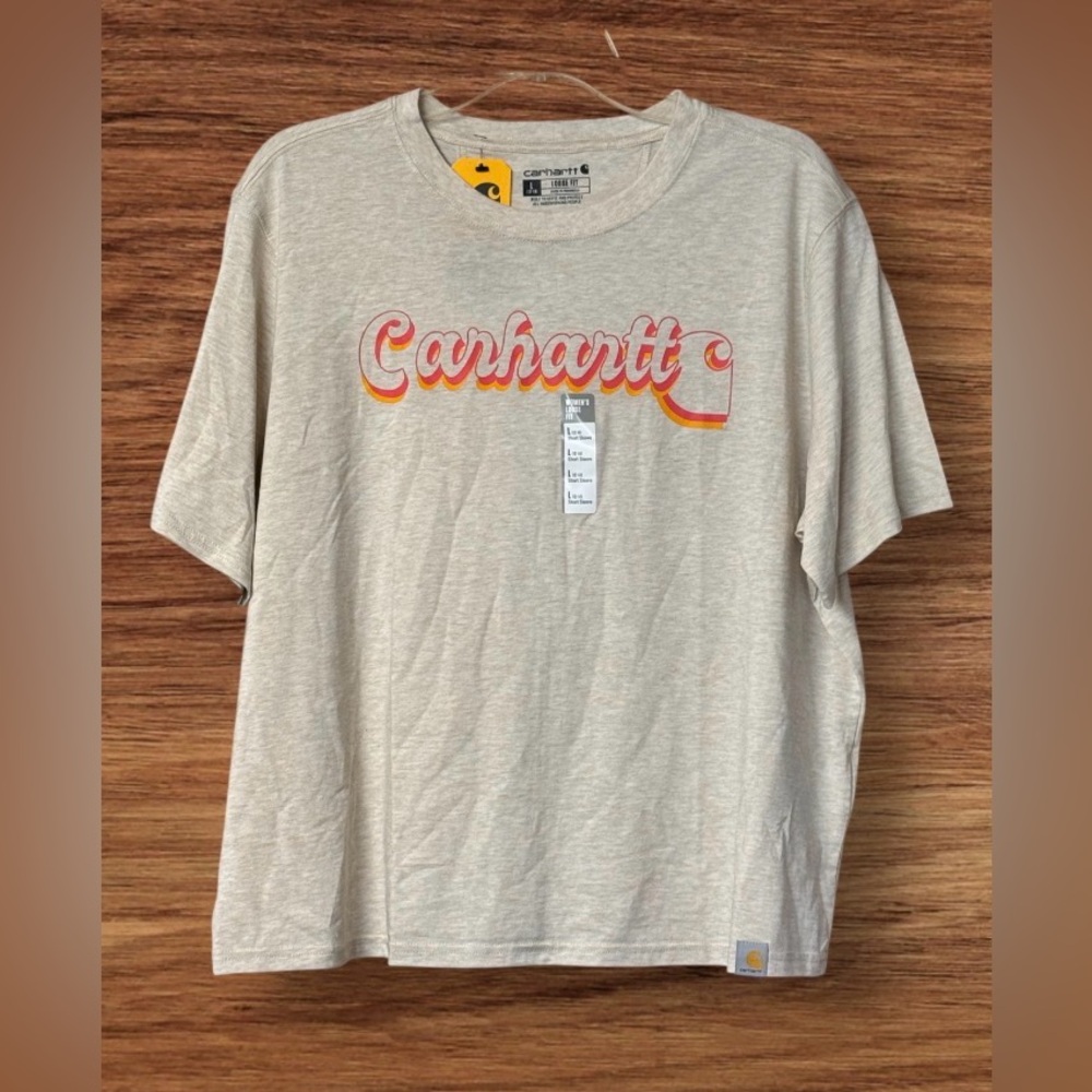 NWT WOMEN'S TENCEL™ FIBER SERIES LOOSE FIT SHORT-SLEEVE SCRIPT GRAPHIC T-SHIRT